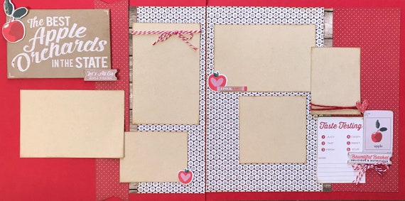 The Best Apple Orchards in the State 2 Page Scrapbooking Layout Kit or Pre Made Scrapbooking Pages