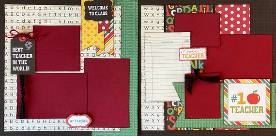 Best Teacher in the World - Welcome to Class 2 page Scrapbooking Kit or Premade Scrapbooking Pages