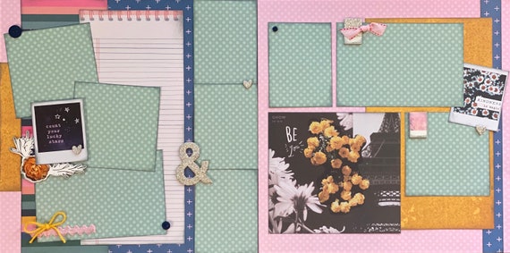 Count Your Lucky Stars - Be You, Kindness is Magic 2 page Scrapbooking Layout Kit or Premade Scrapbooking Pages