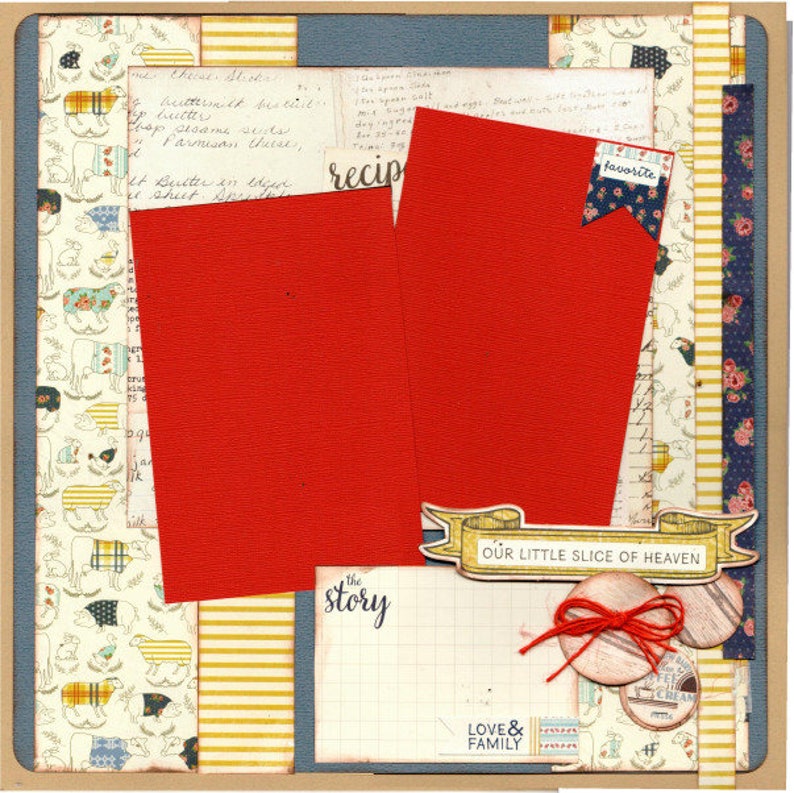 Life on the Farm Our Little Slice of Heaven 2 Page Scrapbooking Layout Kit
