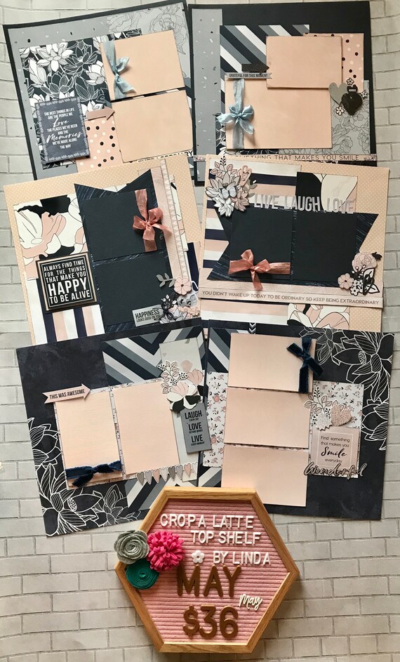 Top Shelf Kit Club MAY - 3 - 2 Page Scrapbooking Layout Kits - Kaiser Craft Breathe