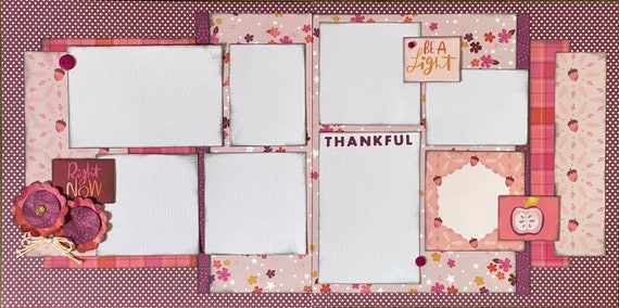 Right Now - Be a Light - Thankful 2 Page Scrapbooking Layout Kit or Premade Scrapbooking Pages
