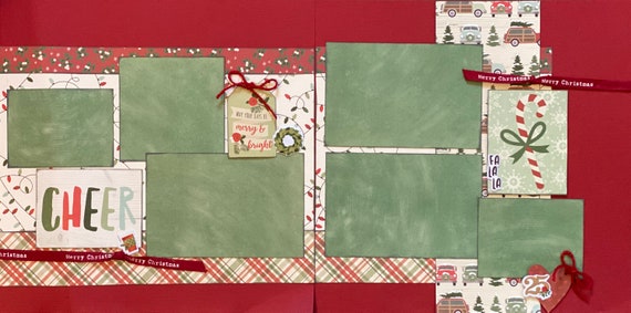 CHEER - May Your Days Be Merry and Bright 2 Page Scrapbooking layout Kit or Premade Scrapbooking Pages