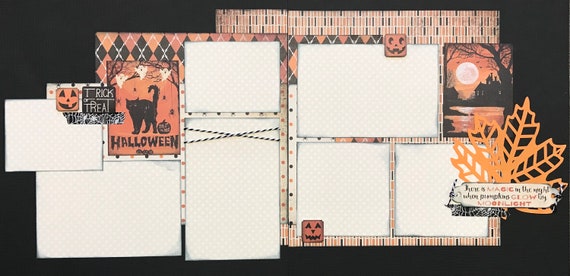 Trick or Treat - Halloween 2 Page Scrapbooking Layout Kit or Premade Scrapbooking Pages