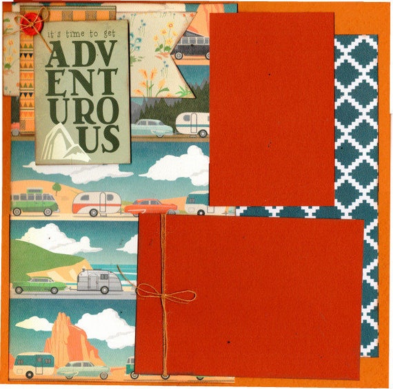 It's time to get Adventurous Camping, 2 Page Scrapbooking Layout Kit