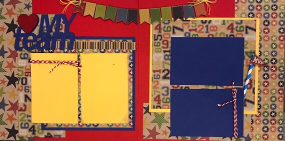 Love my Team - General Sports 2 Page Scrapbooking Layout Kit or Premade Pages