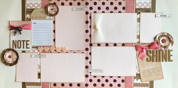 Shine - Beautiful Life - Ballet 2 page scrapbooking layout kit or Premade Scrapbooking Pages
