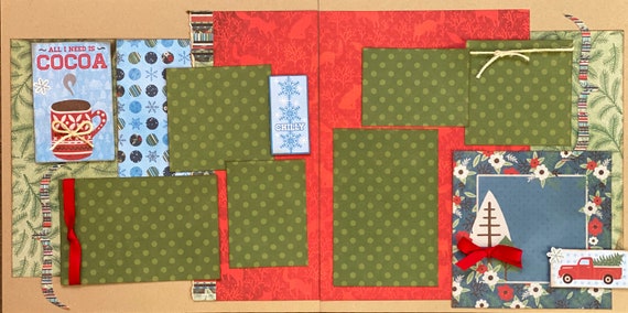 All I Need is Cocoa 2 page Scrapbooking Layout Kit or Premade Scrapbooking Pages