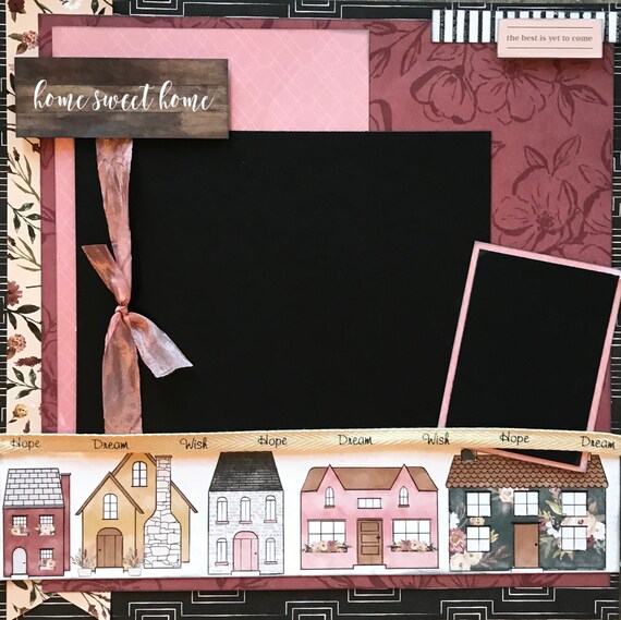 Home Sweet Home **SINGLE ** Page Scrapbooking Layout Kit or Premade Scrapbooking Pages