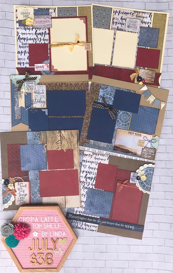 Top Shelf Kit Club July- 3 - 2 Page Scrapbooking Layout Kits - Penelope Dee Summer