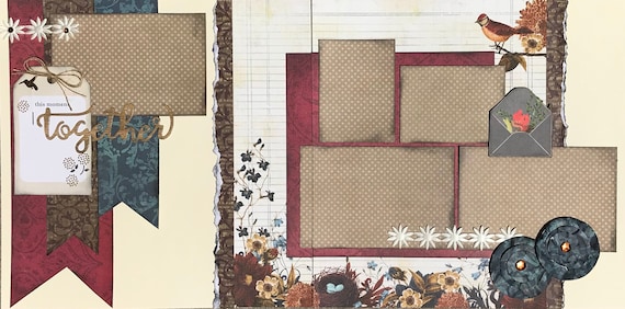 This Moment Together 2 Page Scrapbooking Layout Kit or Premade Scrapbooking Pages