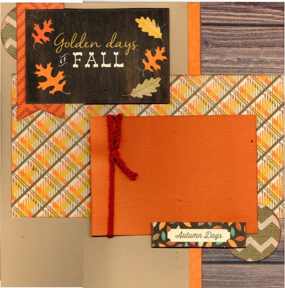 The Golden Days of Fall, Autumn 2 Page Scrapbooking Layout Kit