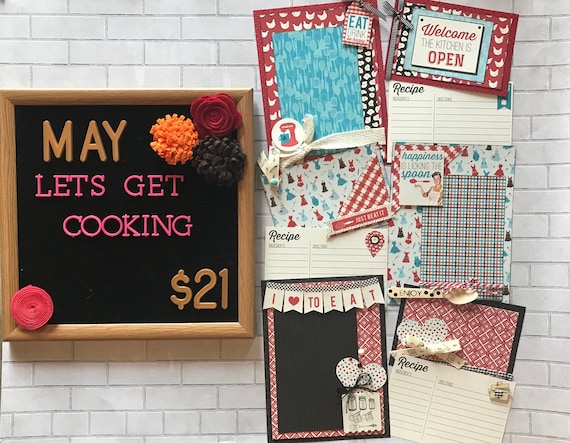Lets Get Cooking MAY - 3 - 2 Page Scrapbooking Layout Kits