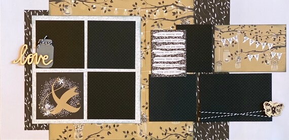 The Story of US - LOVE 2 Page Scrapbooking Layout Kit or Premade Scrapbooking Pages