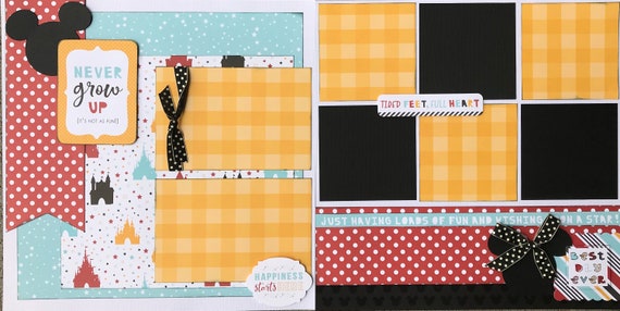 Never Grow Up (it's not as fun!) - Disney Inspired 2 page Scrapbooking Layout Kit or Premade Scrapbooking Pages