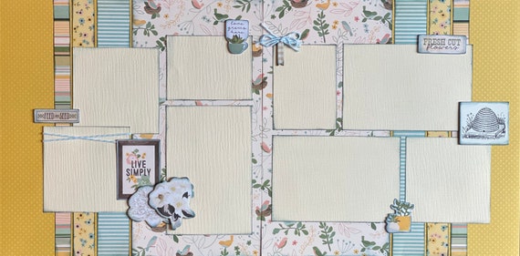 Love Grows Here - Live Simply 2 page scrapbooking layout kit or Premade Scrapbooking Pages