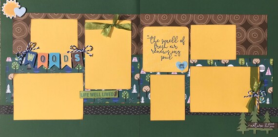 The Smell of Fresh Air Renews My Soul - Nature is Good for You 2 page Scrapbooking Layout Kit or Premade Scrapbooking Pages