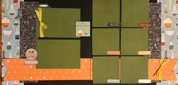 Science Rocks - Science Fair -2 page scrapbooking layout kit or Premade Pages