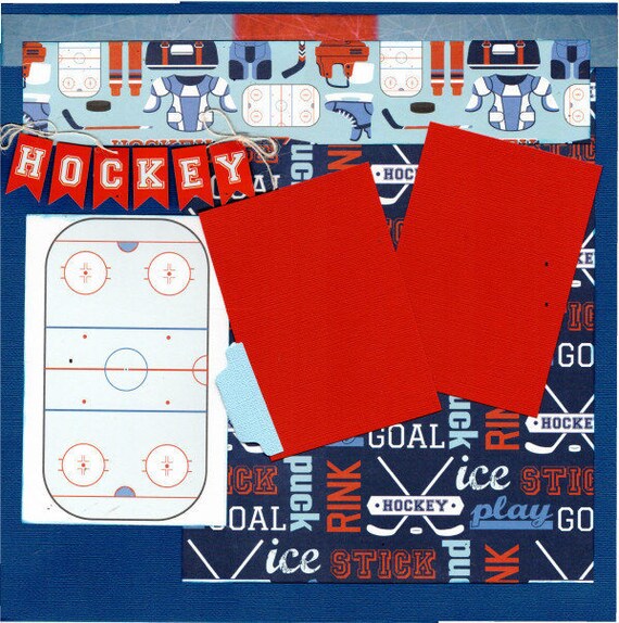 Hockey Player 2 Page Scrapbooking Layout Kit