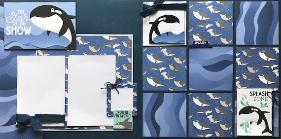 Star of the Show - Sea World Inspired 2 Page Scrapbooking Layout Kit or Premade Scrapbooking Pages