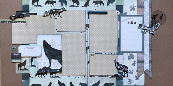 Find Your Brave - Explore More, Stay Curious, Wild&Free 2 page Scrapbooking Layout Kit or Premade Scrapbooking Pages