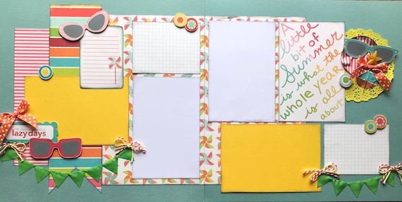 A Little Bit of Summer is What the Whole Year is About 2 Page Scrapbooking Layout Kit or Premade Scrapbooking Pages