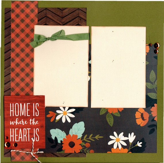 Home is where the Heart is, 2 Page Scrapbooking Layout Kit
