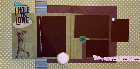 Hole in One Golf theme 2 page Scrapooking Layout Kit or Premade Scrapbooking Pages