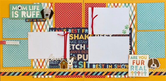 Mom Life is Ruff - Are you FUR Real? 2 Page Scrapbooking Layout Kit or Premade Scrapbooking Pages