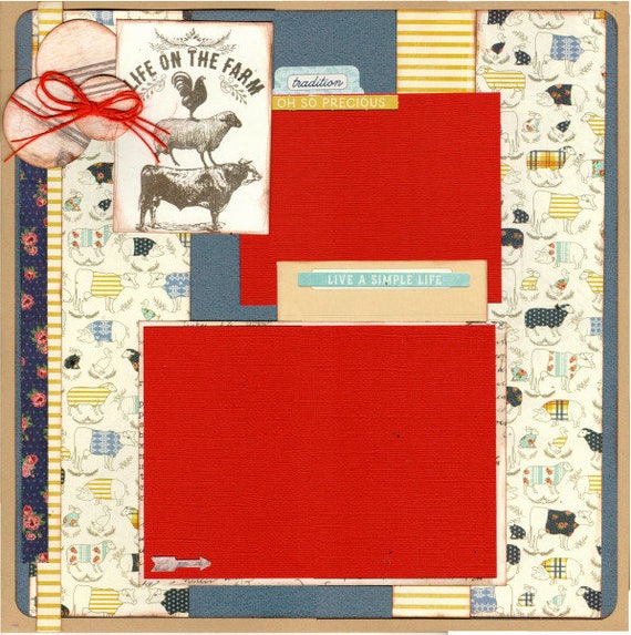 Life on the Farm - Our Little Slice of Heaven 2 Page Scrapbooking Layout Kit