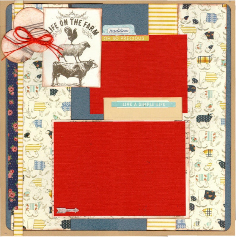 Life on the Farm Our Little Slice of Heaven 2 Page Scrapbooking Layout Kit
