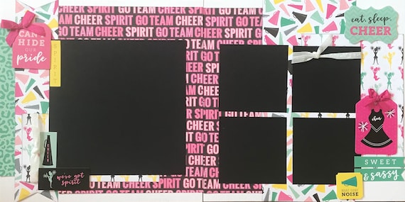 Can't Hide Our Pride - Cheer 2 Page Scrapbooking Layout Kit or Premade Scrapbooking Pages