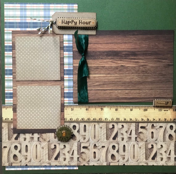 Happy Hour - Bottom's Up! Beer themed ***SINGLE***Page Scrapbooking Layout Kit