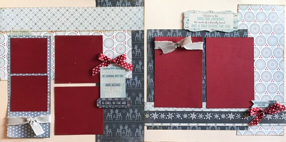 Nothing Better than ... looking out the Window and Seeing Falling Snow 2 page Scrapbooking Layout Kit or Premade Scrapbooking Pages