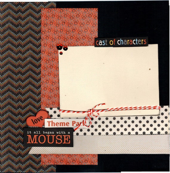 It all Began with a Mouse - Disney Inspired 2 page Scrapbooking layout Kit