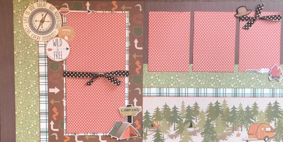 Life is One Great Big Adventure - Wild and Free 2 page Scrapbooking Layout Kit or Premade Scrapbooking Pages