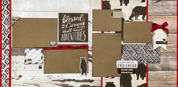 Blessed are the Curious for they Shall Have Adventures 2 page Scrapbooking Layout Kit or Premade Scrapbooking Pages