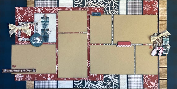 Winter's Sparkle is Like Magic 2 page Scrapbooking Layout Kit or Premade Scrapbooking Pages