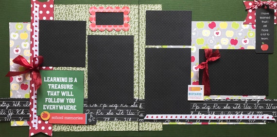 Learning is a Treasure that will Follow you Everywhere 2 page scrapbooking kit or Premade Scrapbooking Pages