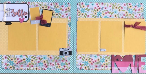 Selfie - 2 Page Scrapbooking Layout Kit or Scrapbooking PreMade Pages