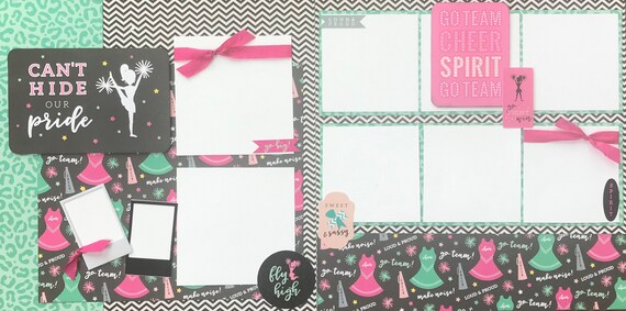 Go Team- Cheer / Can't Hide Our Pride 2 Page Scrapbooking Layout Kit or Premade Scrapbooking Pages