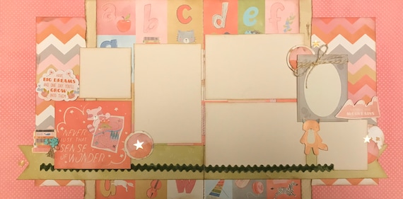 Never Lose Your Sense of Wonder - Girl 2 page Scrapbooking Layout Kit or Pre Made Pages