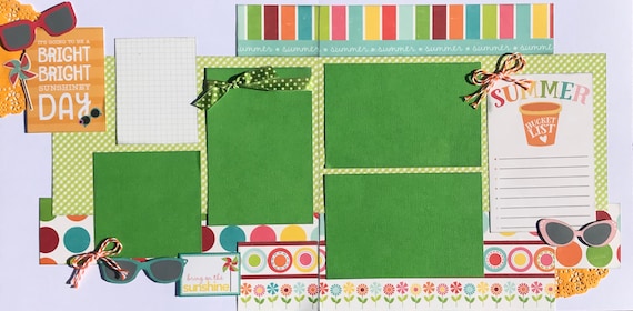 It's Going to be a Bright, Bright Sunshiney Day 2 Page Scrapbooking Layout Kit or Premade Scrapbooking Pages