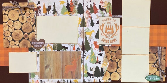 Going to the Woods is Going Home - Nothing Beats this View 2 page Scrapbooking Layout Kit or Premade Scrapbooking Pages
