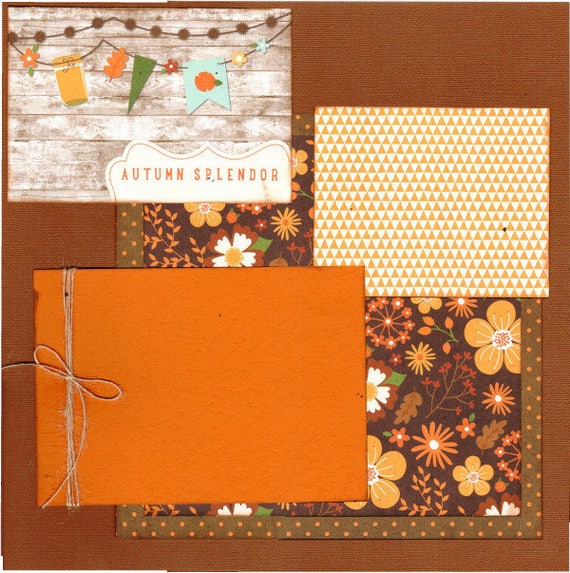 Autumn Splendor 2 Page Scrapbooking Layout Kit