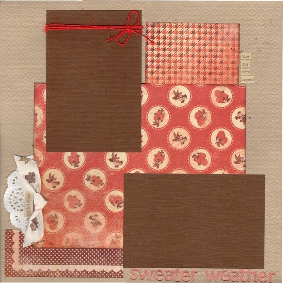Sweater Weather - AUTUMN, 2 Page Scrapbooking Layout Kit
