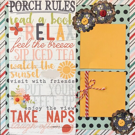 Porch Rules - Summer Theme **Single** Page Scrapbooking Layout Kit