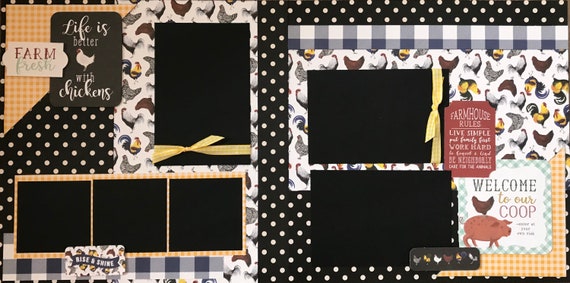 Life is Better with Chickens - Farm Fresh 2 Page Scrapbooking Layout Kit or Premade Scrapbooking Pages