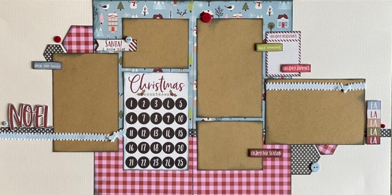 Countdown to Christmas - NOEL 2 Page Scrapbooking Layout Kit or Premade Scrapbooking Pages