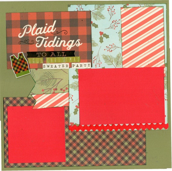 Plaid Tidings to all, 2 Page Scrapbooking Layout Kit
